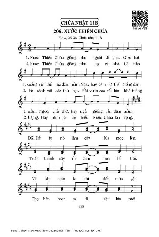 Sheet nhạc PDF bài Nước Thiên Chúa