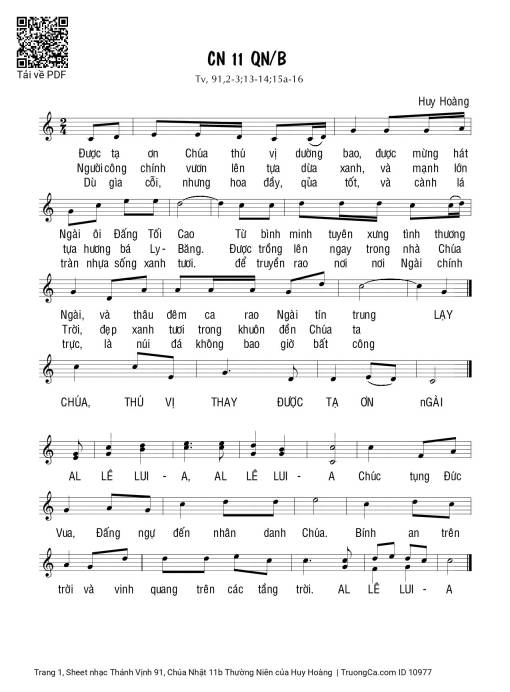 Thánh Vịnh 91, Chúa Nhật 11b Thường Niên