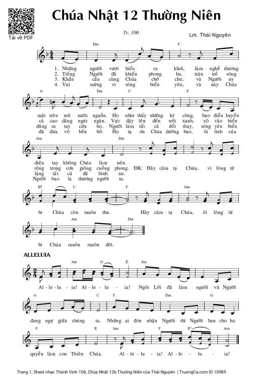 Thánh Vịnh 106, Chúa Nhật 12b Thường Niên