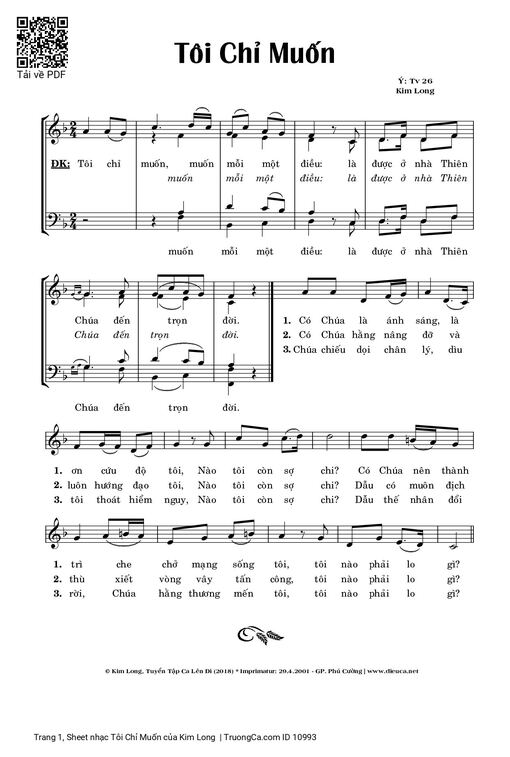 Sheet nhạc PDF bài Tôi Chỉ Muốn
