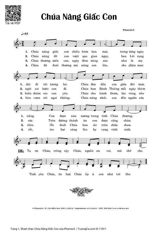 Sheet nhạc PDF bài Chúa Nâng Giấc Con