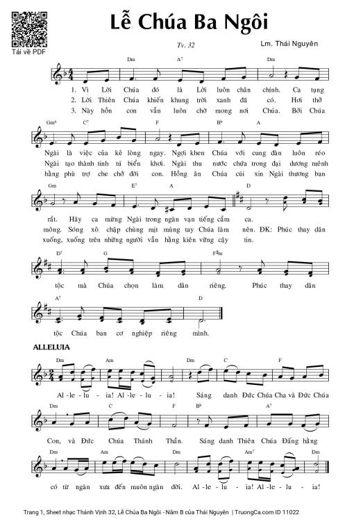 Thánh Vịnh 32, Lễ Chúa Ba Ngôi - Năm B