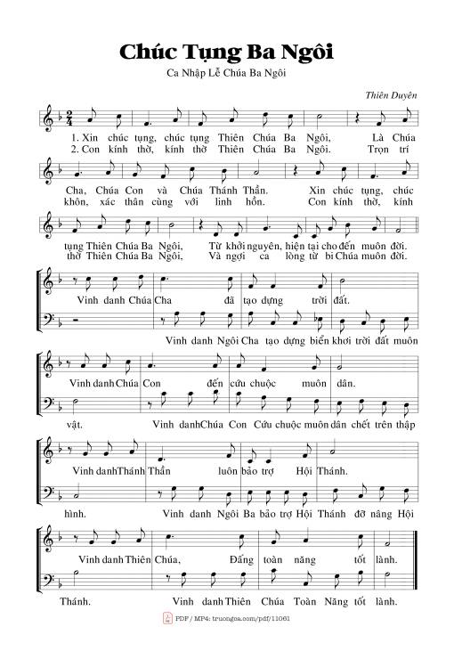 Sheet nhạc PDF bài Chúc Tụng Ba Ngôi
