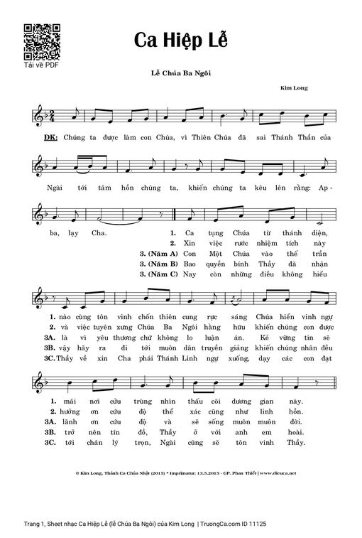 Ca Hiệp Lễ (lễ Chúa Ba Ngôi)