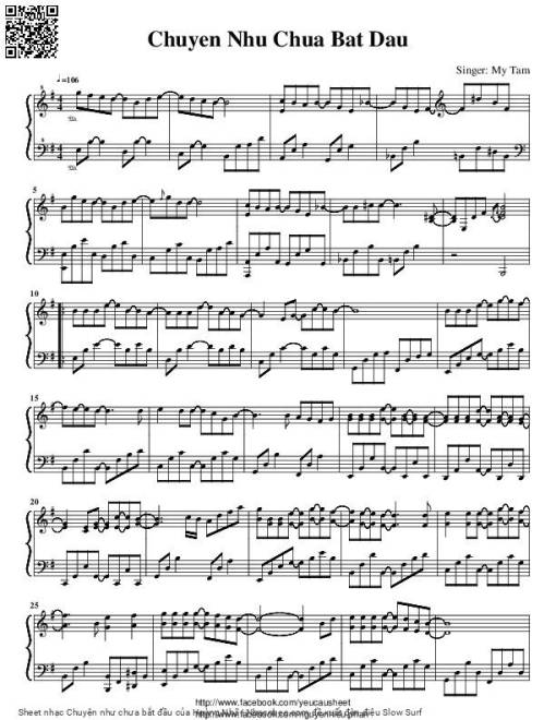 Sheet nhạc PDF bài Chuyện như chưa bắt đầu