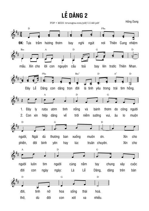 Lễ Dâng 2 - Hồng Dung