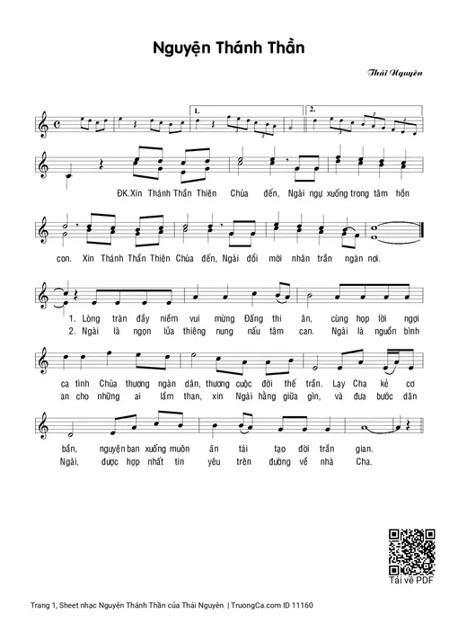 Sheet nhạc PDF bài Nguyện Thánh Thần