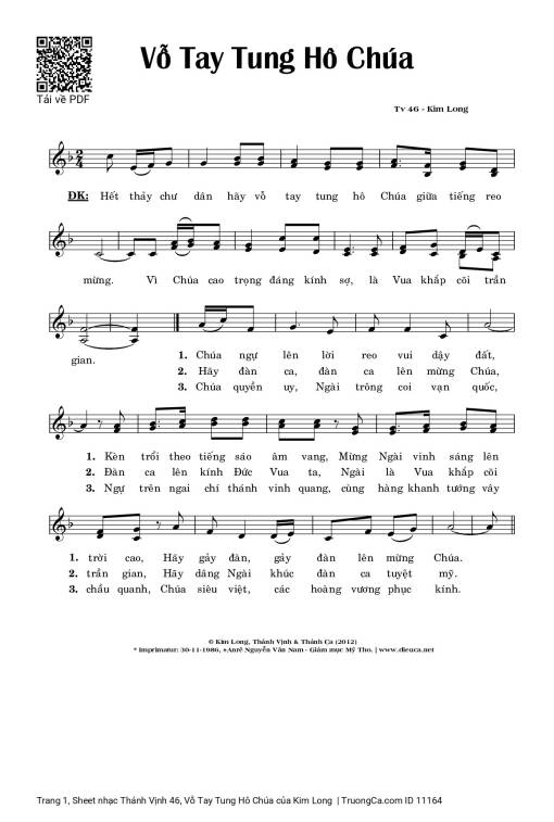 Thánh Vịnh 46, Vỗ Tay Tung Hô Chúa