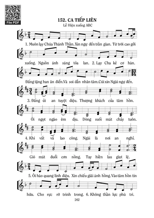 Sheet nhạc PDF bài Ca Tiếp Liên Lễ Hiện Xuống