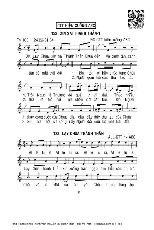 Thánh Vịnh 103, Xin Sai Thánh Thần 1