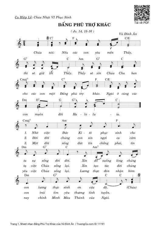 Sheet nhạc PDF bài đấng Phù Trợ Khác