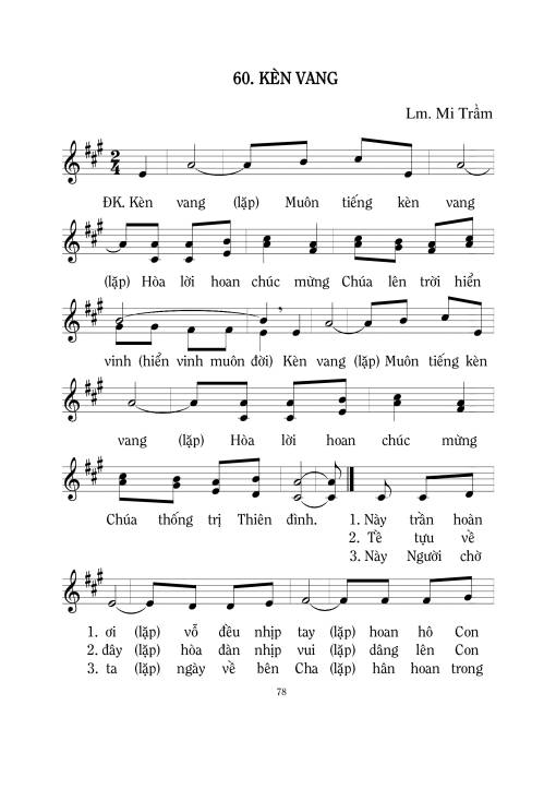 Sheet nhạc PDF bài Kèn Vang - Mi Trầm