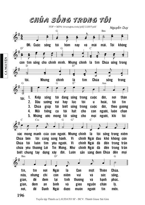 Chúa Sống Trong Tôi