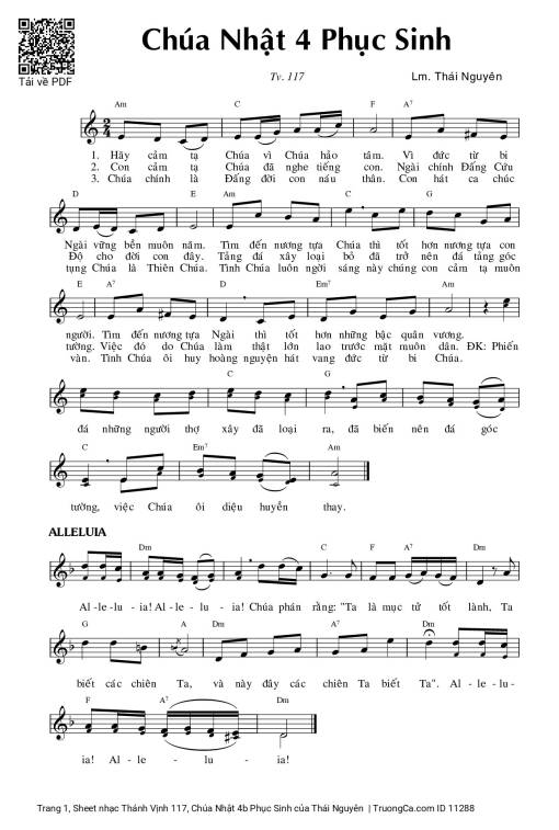 Thánh Vịnh 117, Chúa Nhật 4b Phục Sinh