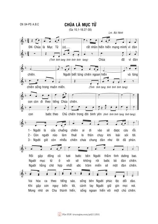 Sheet nhạc PDF bài Chúa Là Mục Tử