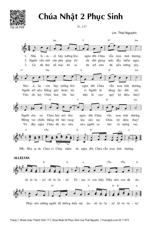 Thánh Vịnh 117, Chúa Nhật 2b Phục Sinh