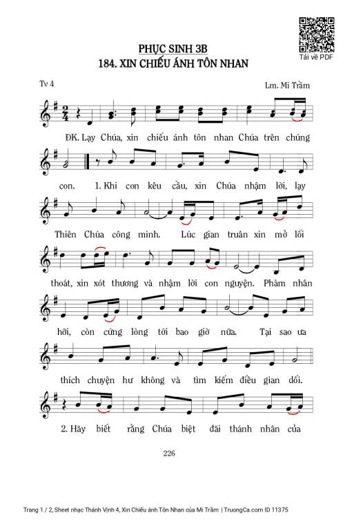 Thánh Vịnh 4, Xin Chiếu ánh Tôn Nhan