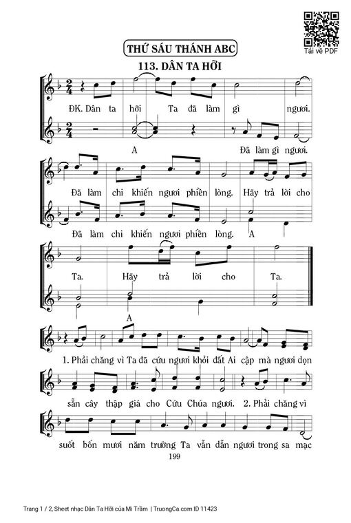 Sheet nhạc PDF bài Dân Ta Hỡi - Mi Trầm