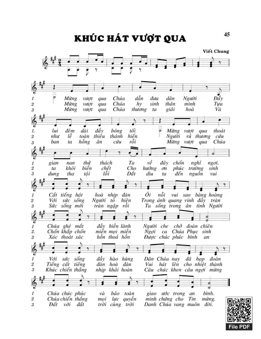 Sheet nhạc PDF bài Khúc Hát Vượt Qua