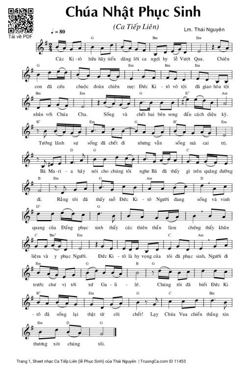 Sheet nhạc PDF bài Ca Tiếp Liên (lễ Phục Sinh)