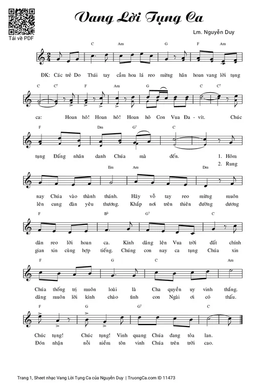 Vang Lời Tụng Ca