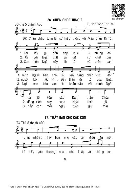 Thánh Vịnh 115, Chén Chúc Tụng 2