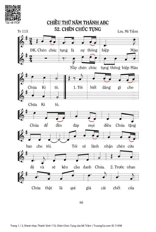 Thánh Vịnh 115, Chén Chúc Tụng