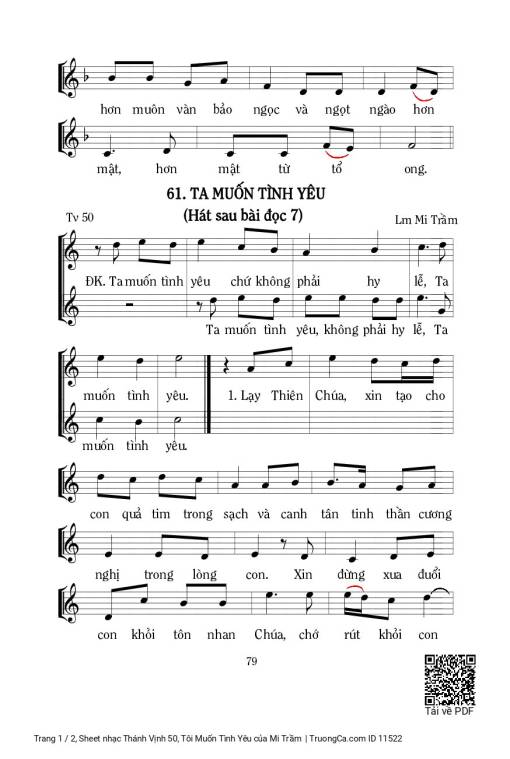 Thánh Vịnh 50, Tôi Muốn Tình Yêu
