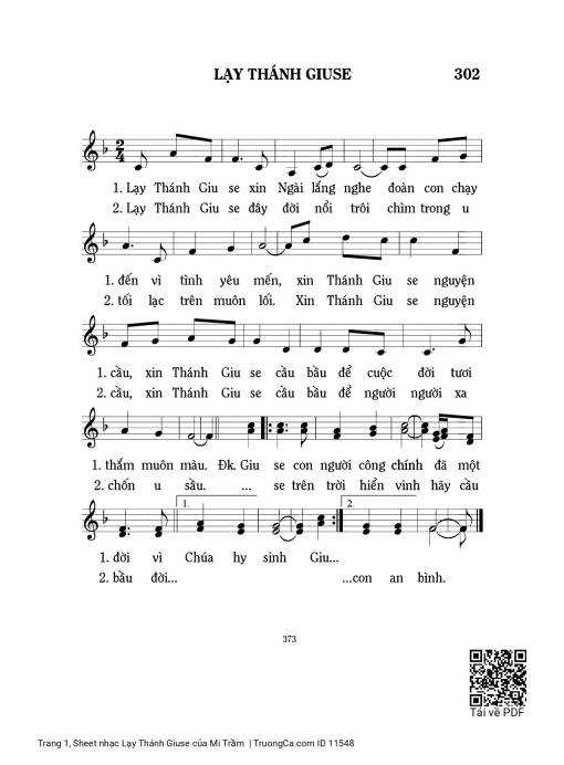 Sheet nhạc PDF bài Lạy Thánh Giuse