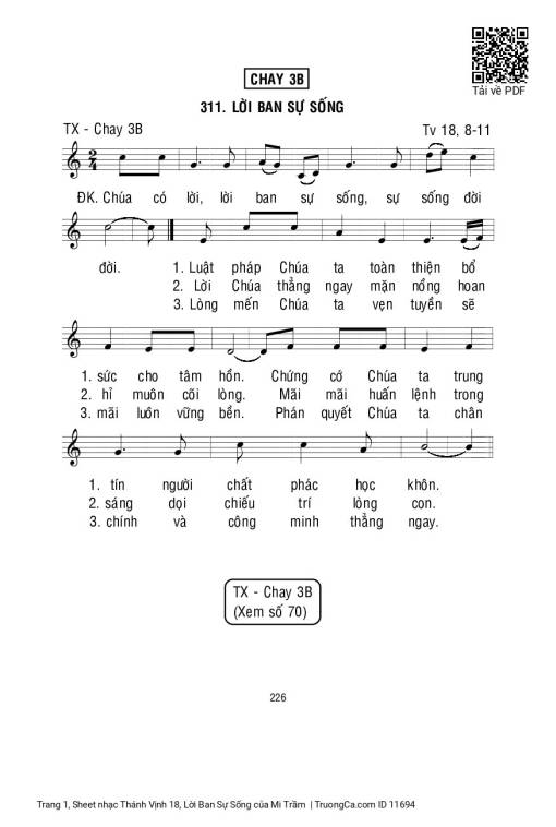 Thánh Vịnh 18, Lời Ban Sự Sống