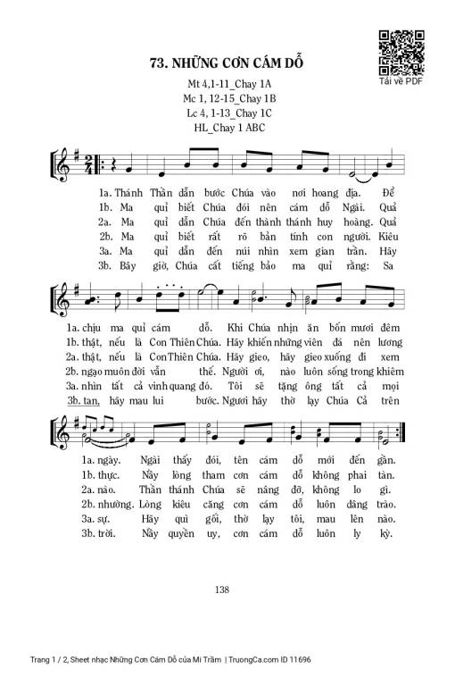 Sheet nhạc PDF bài Những Cơn Cám Dỗ