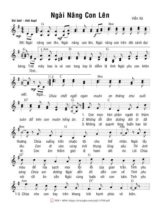 Sheet nhạc PDF bài Ngài Nâng Con Lên