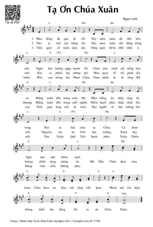 Tạ ơn Chúa Xuân