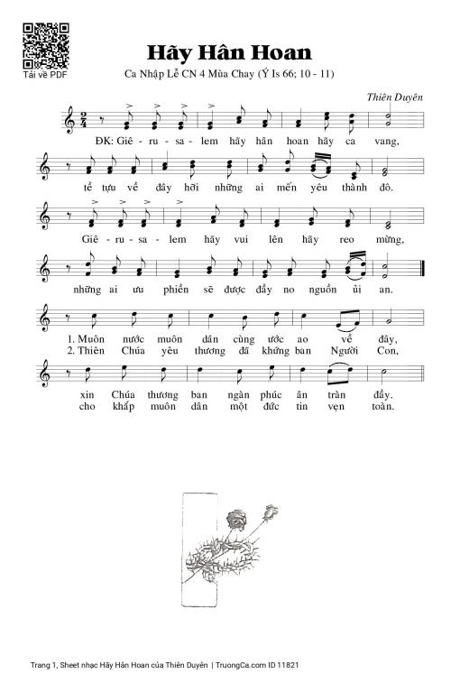 Sheet nhạc PDF bài Hãy Hân Hoan - Thiên Duyên