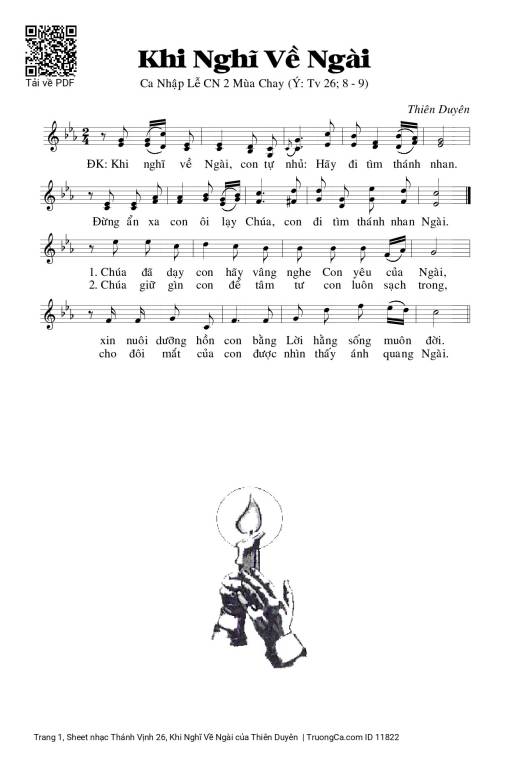 Thánh Vịnh 26, Khi Nghĩ Về Ngài