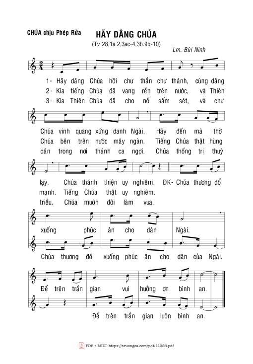 Thánh Vịnh 28, Hãy Dâng Chúa