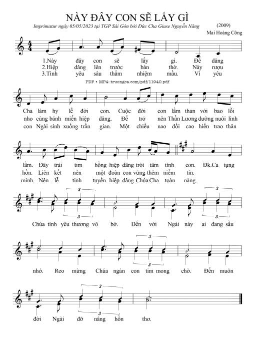 Này đây Con Sẽ Lấy Gì