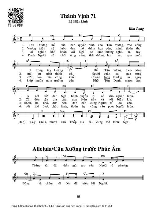 Sheet nhạc PDF bài Thánh Vịnh 71, Lễ Hiển Linh