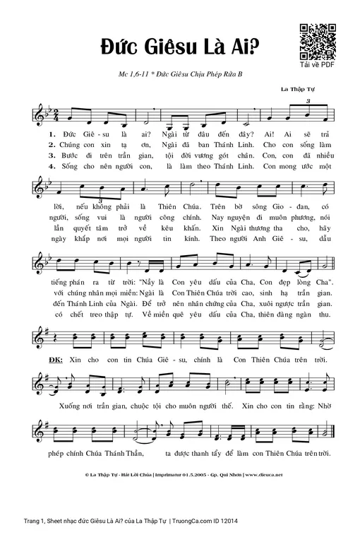 Sheet nhạc PDF bài đức Giêsu Là Ai?