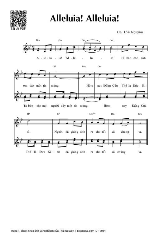 Sheet nhạc PDF bài ánh Sáng Bêlem