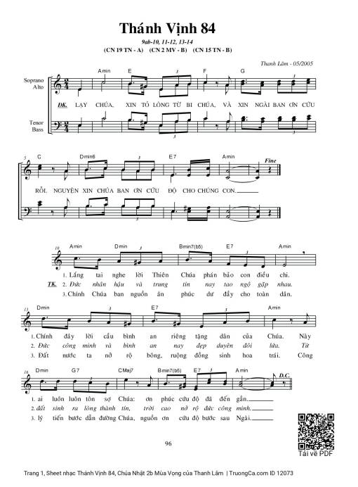 Thánh Vịnh 84, Chúa Nhật 2b Mùa Vọng