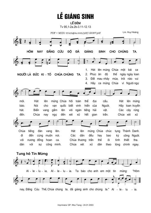 Thánh Vịnh 95, Lễ đêm Giáng Sinh