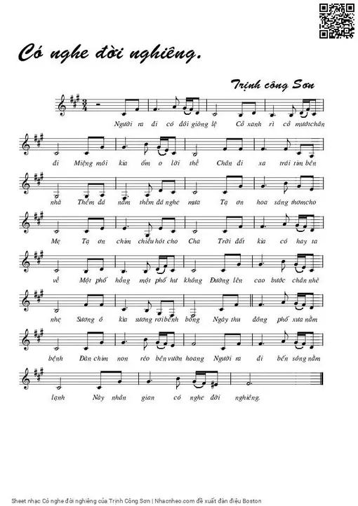 Sheet nhạc PDF bài Có nghe đời nghiêng
