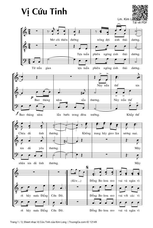 Sheet nhạc PDF bài Vị Cứu Tinh