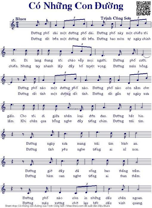 Sheet nhạc PDF bài Có những con đường