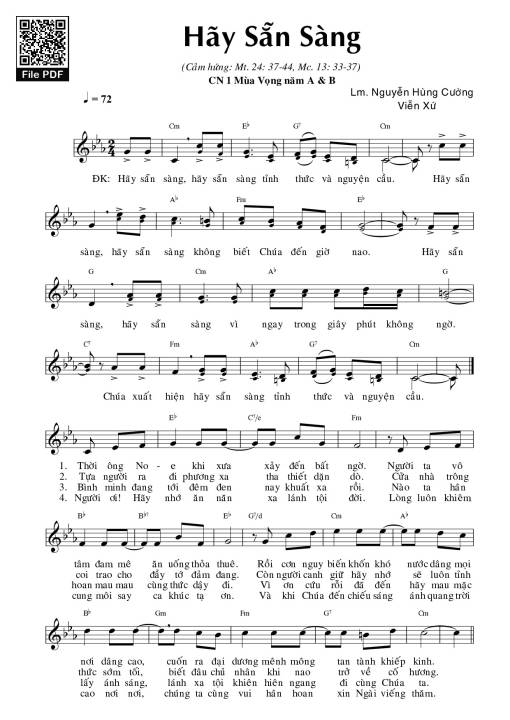 Sheet nhạc PDF bài Hãy Sẵn Sàng