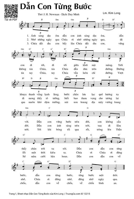Sheet nhạc PDF bài Dẫn Con Từng Bước