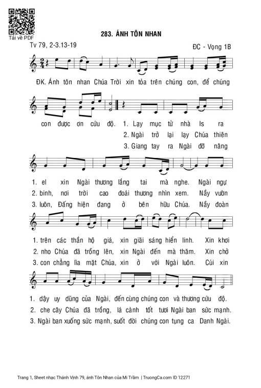 Thánh Vịnh 79, ánh Tôn Nhan