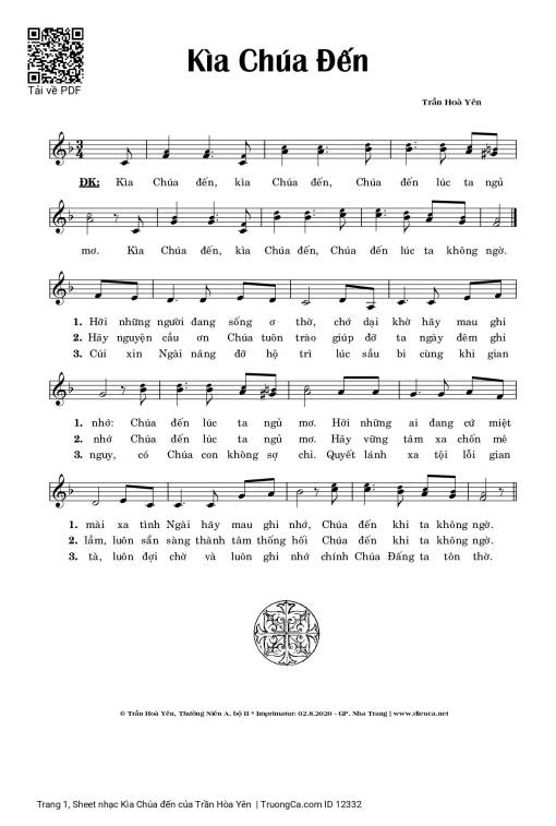 Kìa Chúa đến - Trần Hòa Yên