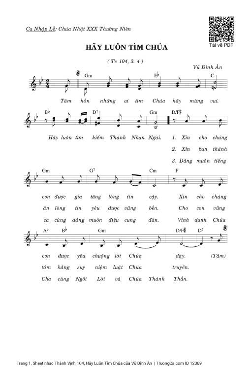 Thánh Vịnh 104, Hãy Luôn Tìm Chúa